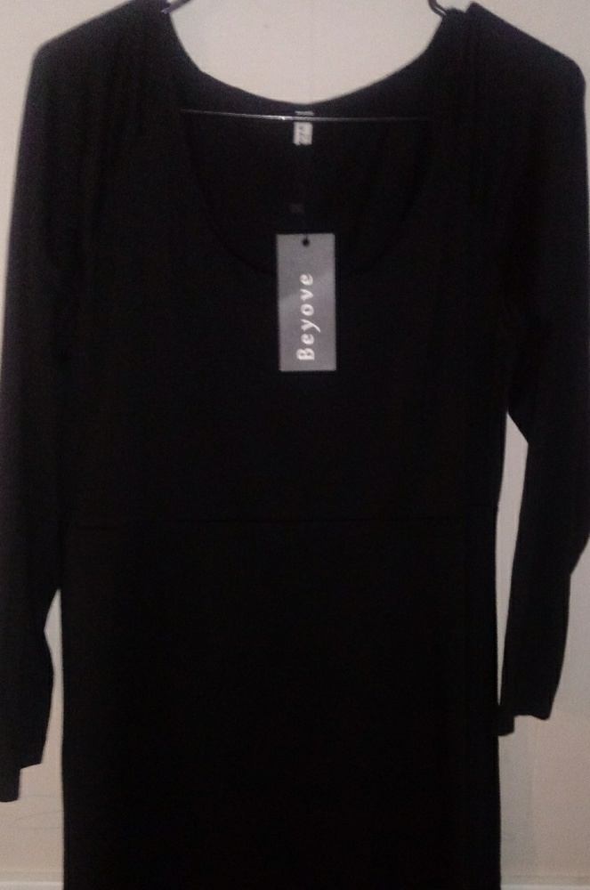 Beyove Dress Black 3/4 Sleeves